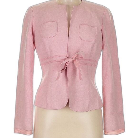 🌸 Pink Tie-Front Etctera Blazer – Size 6 – Feminine Belted Waist, Fully Lined - Picture 1 of 8